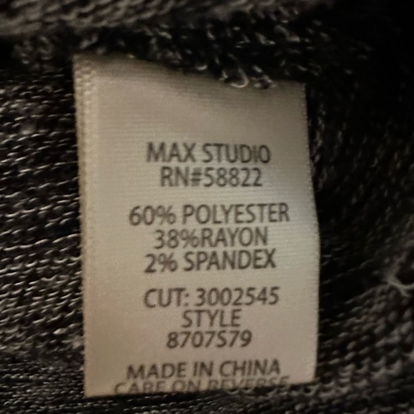 Max Studio Heather Gray Deep V Neck Wrap Draped Open Sweater - Picture 2 of 9